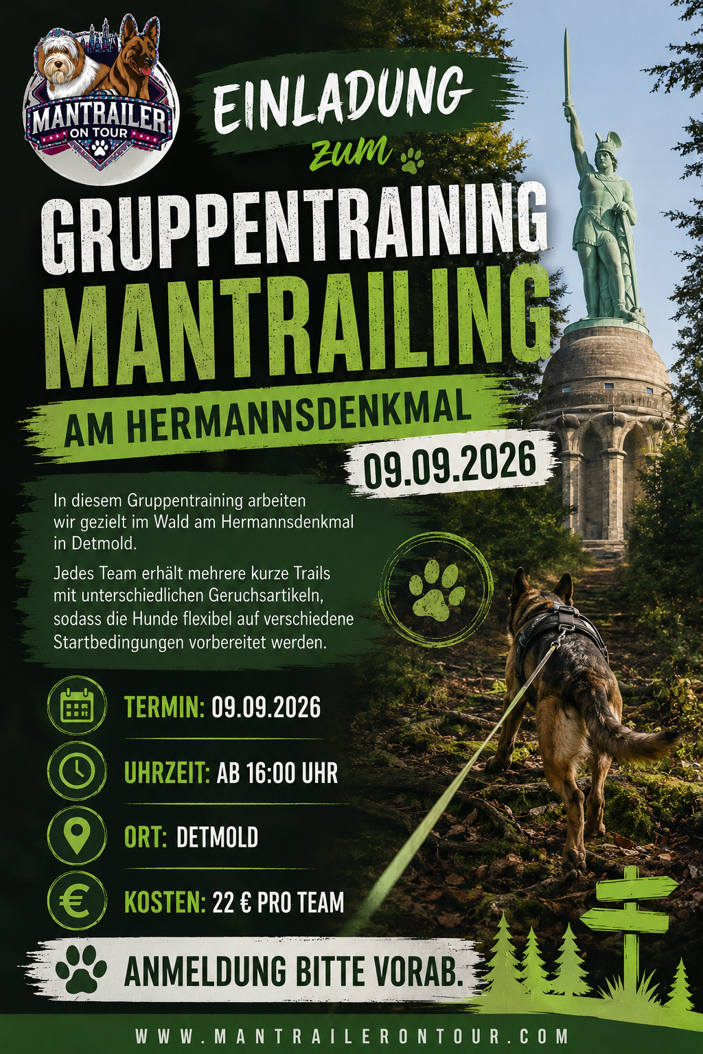 Gruppentraining am 09.09.2026 am Hermannsdenkmal