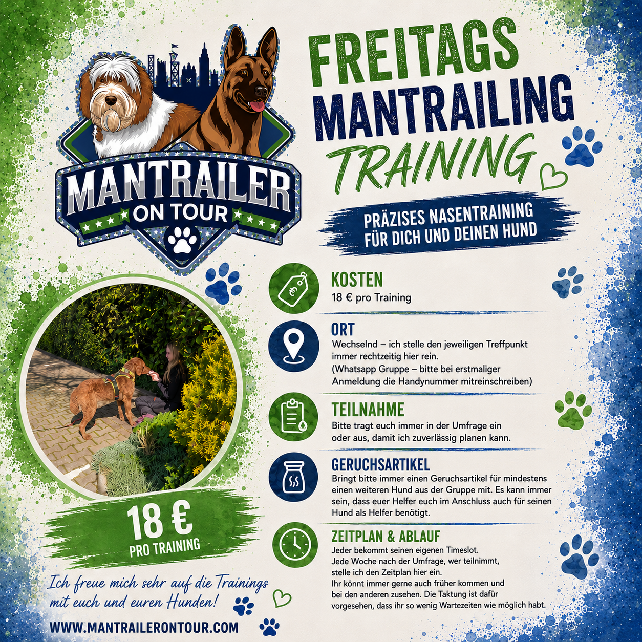 Mantrailing Freitag Slots ab 12 - 19 Uhr (Kreis Lippe o. Bielefeld)