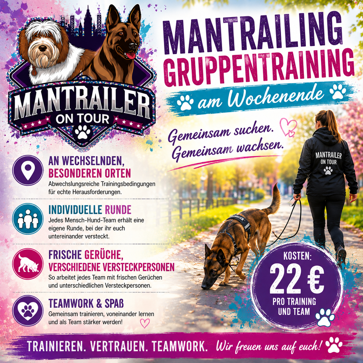 Mantrailing Wochenends (Gruppentraining)