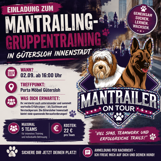Mantrailing Gruppentraining am 02.09.26 ab 16 Uhr, Gütersloh