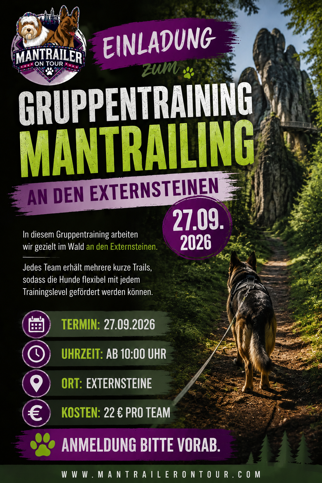 Gruppentraining am 27.09.26 an den Externsteinen
