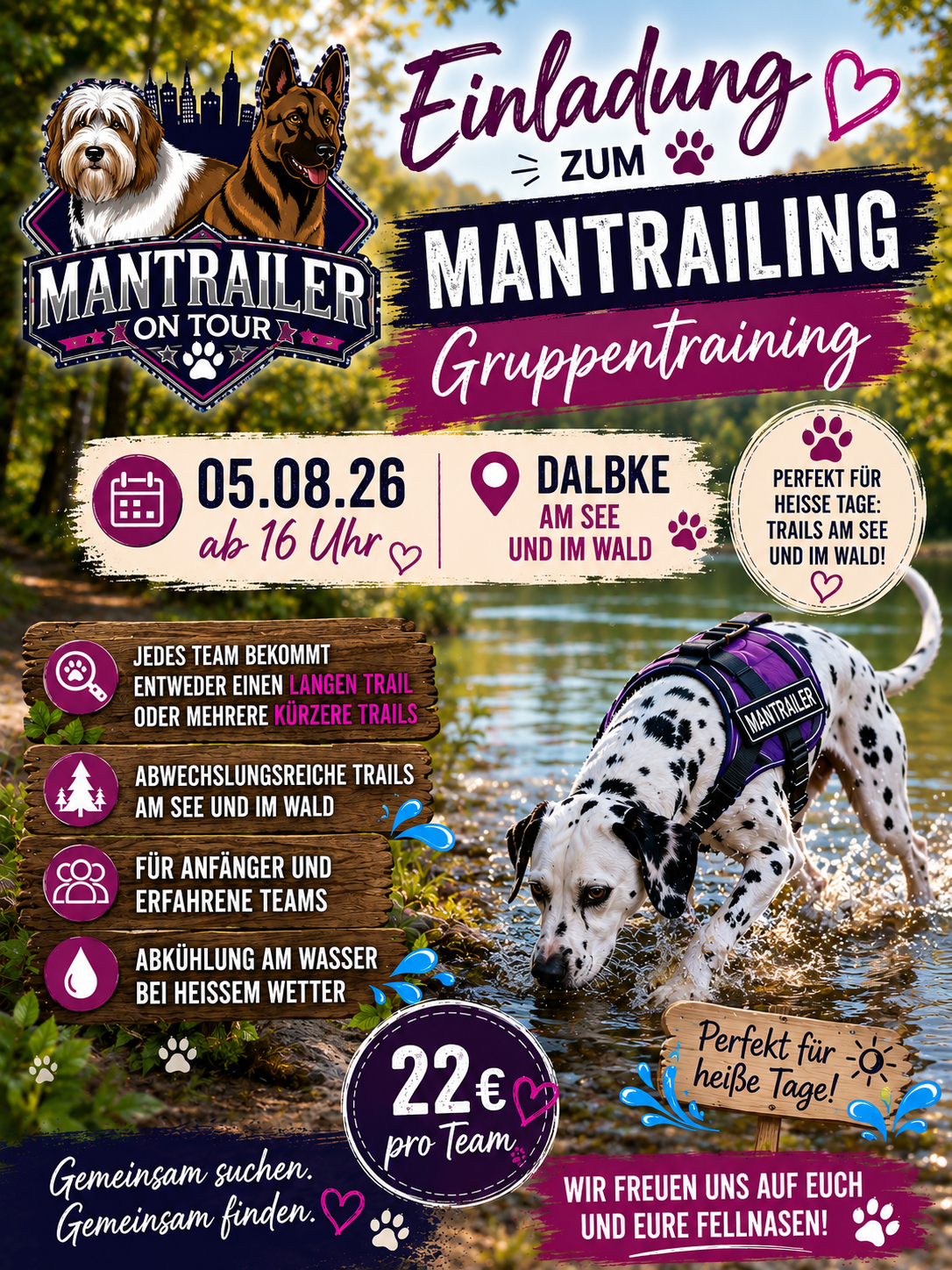 Gruppentraining am Mittwoch, 05.08.26 in Dalbke