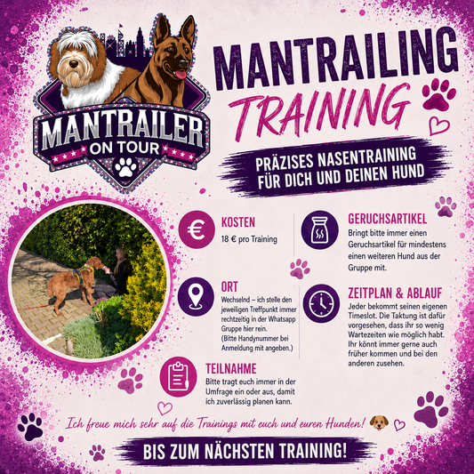 Mantrailing Montag Slots ab 12- 19 Uhr (Kreis Lippe o. Bielefeld)