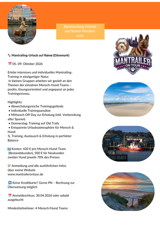 Mantrailing Urlaub auf Römö, 05-09.10.2026